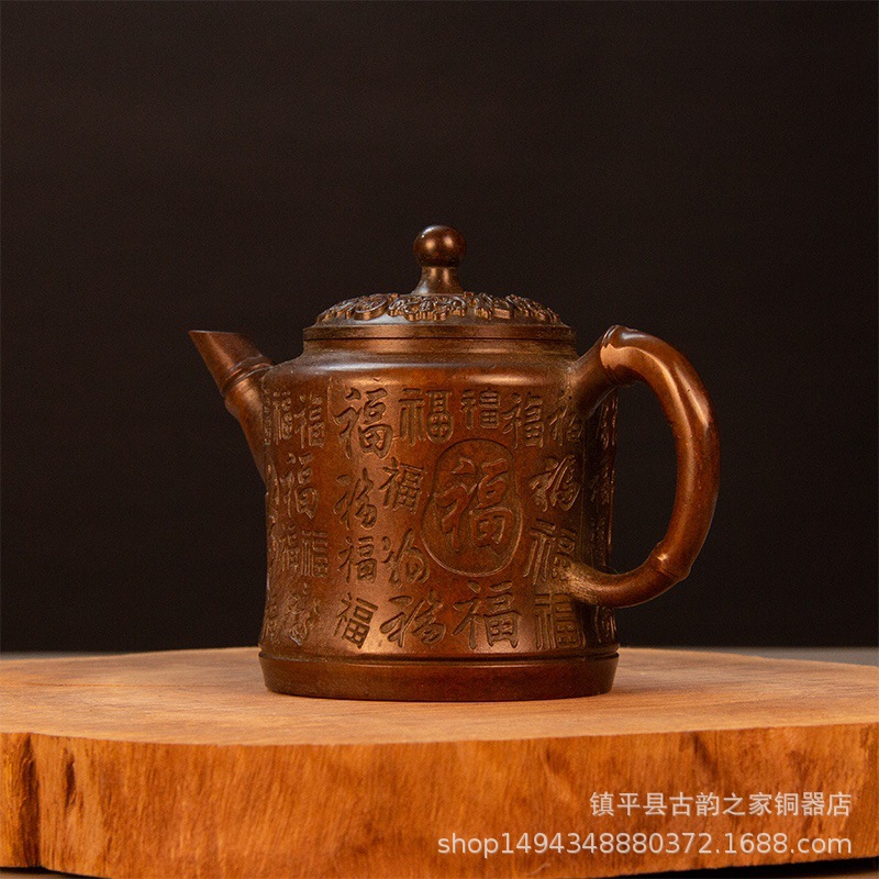 Office Furniture Phoenix - 황동 풍경 용과 봉황 기린 티포트