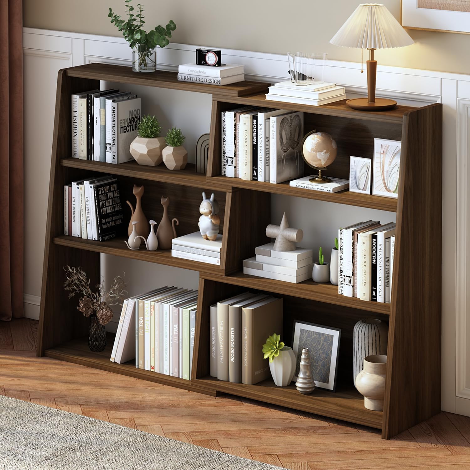 Office Furniture For Small Spaces - 3단 확장형 원목 책장, 낮은 사다리형