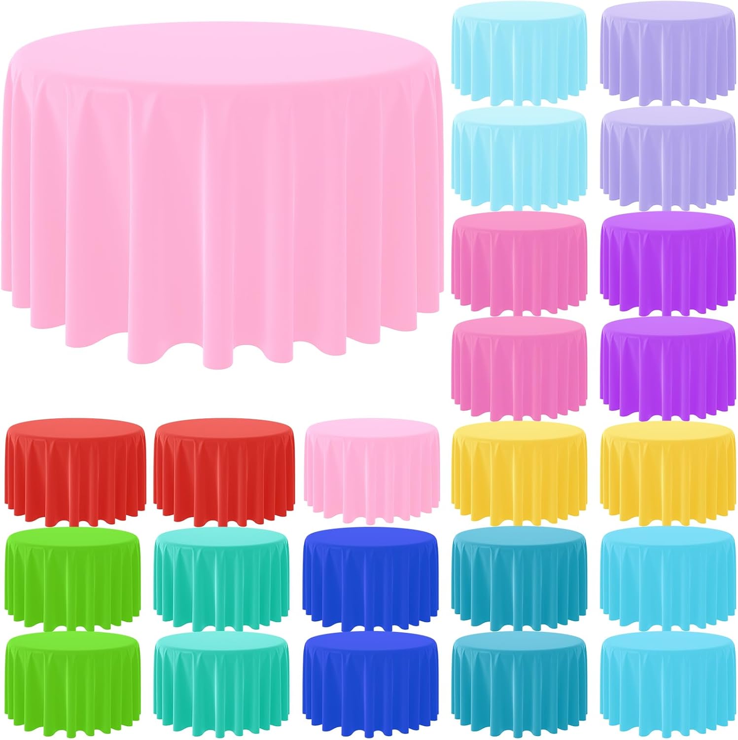 Conference Table Round - 일회용 라운드 솔리드 컬러 테이블 천으로