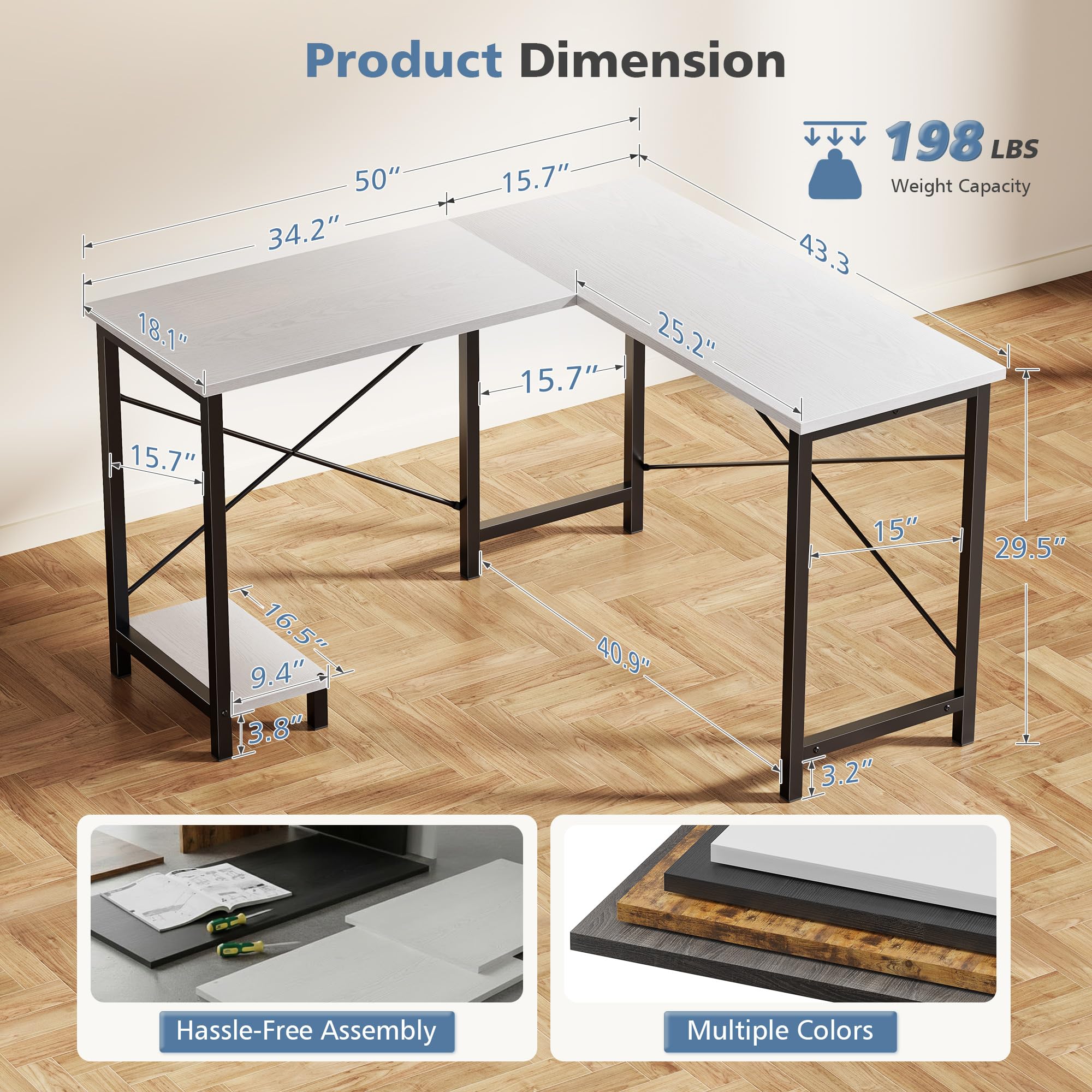 JHK 50인치 L자형 컴퓨터 게임용 책상, CPU 선 - Office Furniture For Small Spaces 리뷰 및 가격