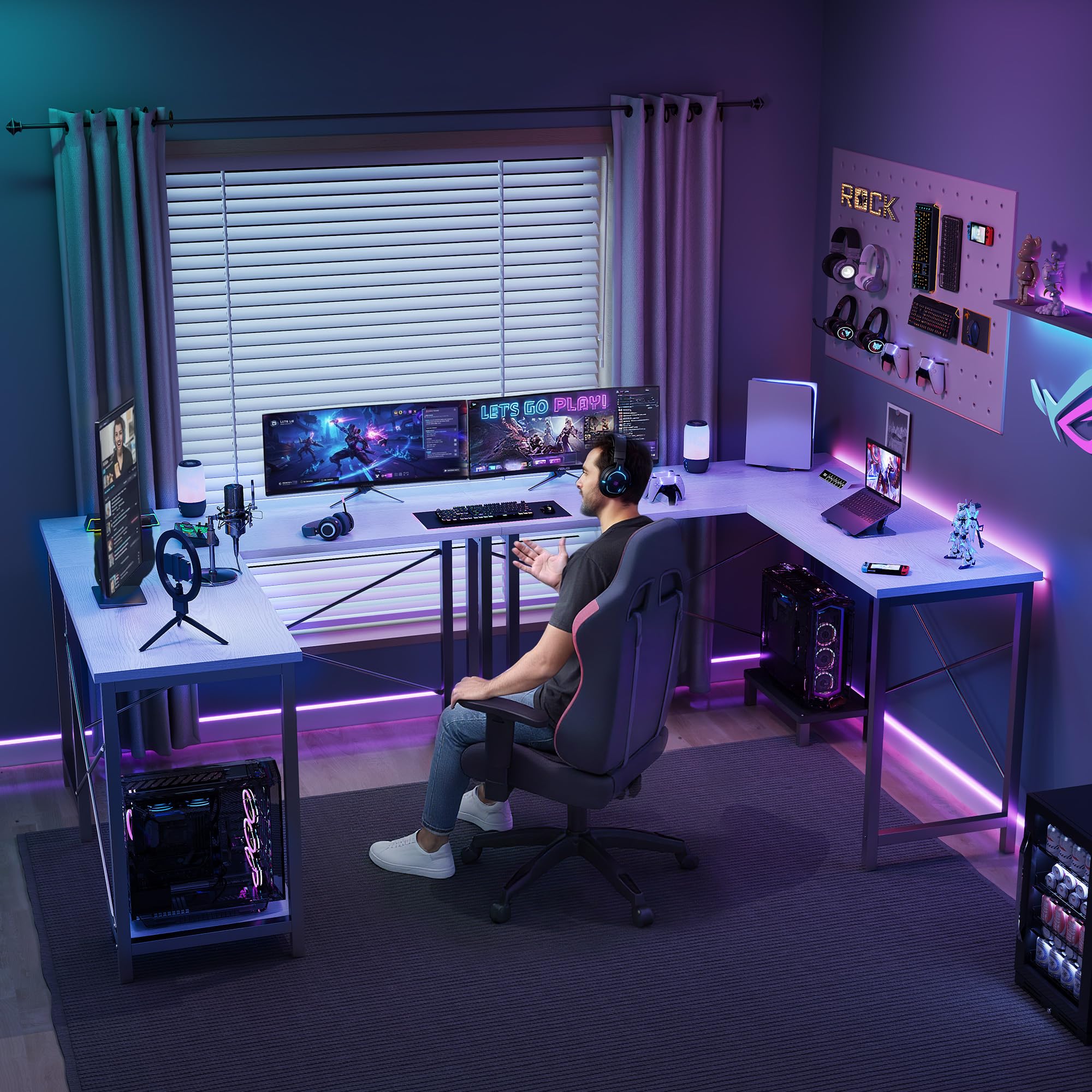 JHK 50인치 L자형 컴퓨터 게임용 책상, CPU 선 - Office Furniture For Small Spaces 리뷰 및 가격