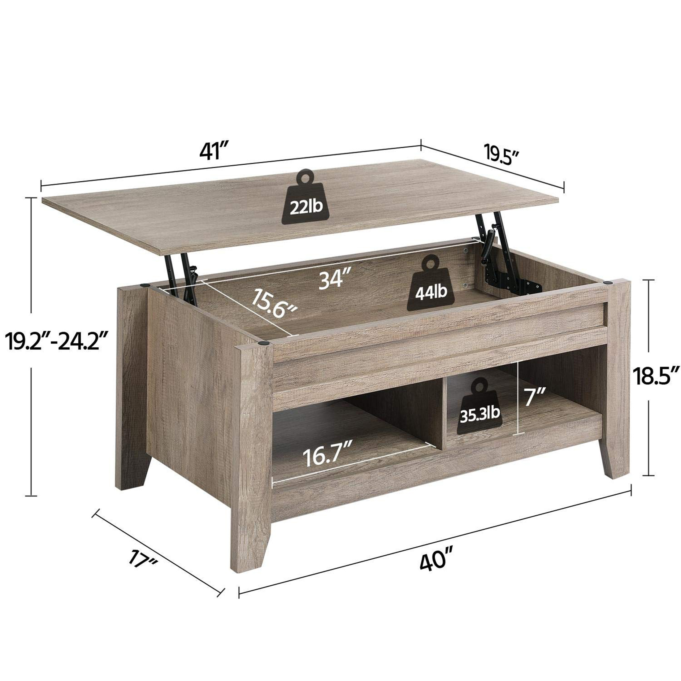 리프트업 기능이 있는 현대적인 커피 테이블, 수납 선반 - Office Furniture For Small Spaces 리뷰 및 가격